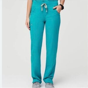 Figs Turquoise Cargo Scrub Pants